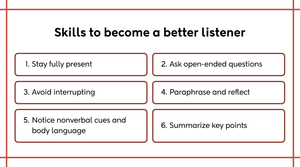 Skills to become a better listener